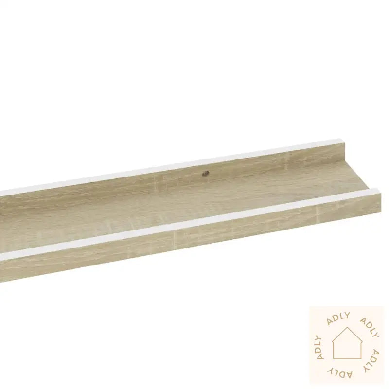 Vegghyller 4 Stk Hvit Og Sonoma Eik 100X9X3 Cm