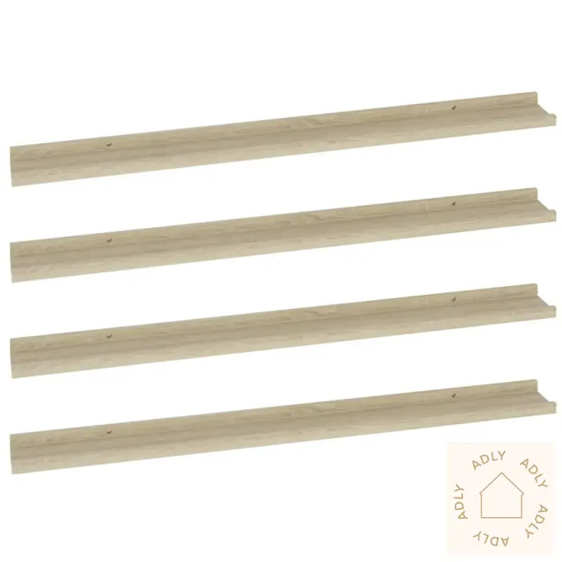 Vegghyller 4 Stk Sonoma Eik 100X9X3 Cm