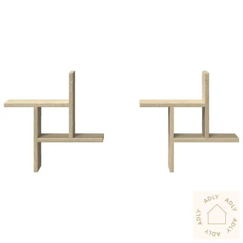 Vegghyller 2 Stk Sonoma Eik 38X12X38 Cm Sponplate