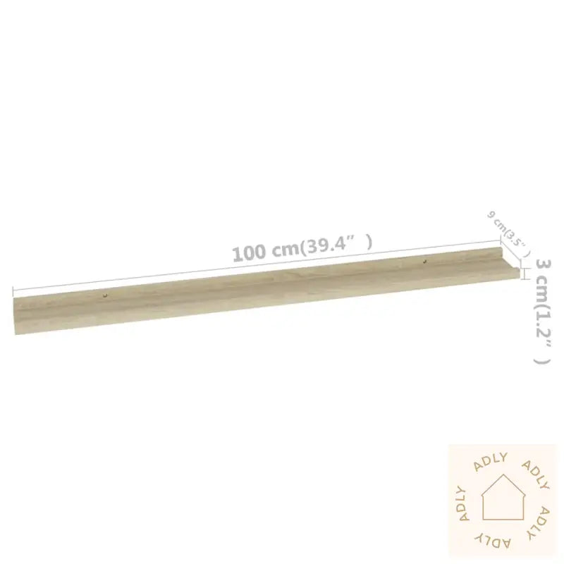 Vegghyller 4 Stk Sonoma Eik 100X9X3 Cm