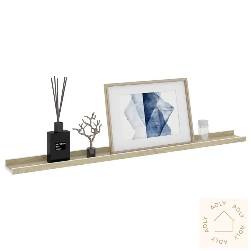 Vegghyller 4 Stk Hvit Og Sonoma Eik 100X9X3 Cm