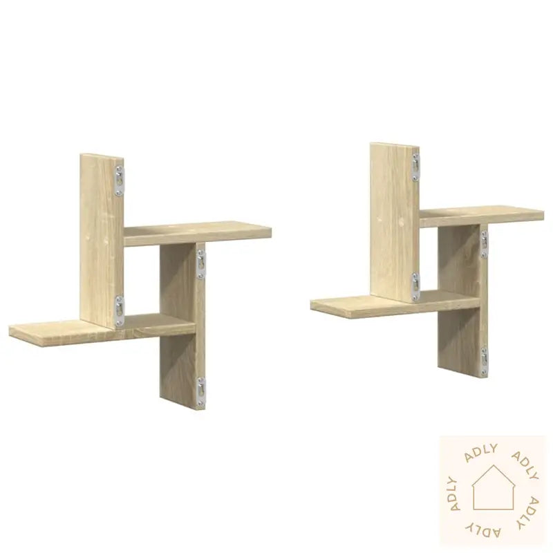 Vegghyller 2 Stk Sonoma Eik 38X12X38 Cm Sponplate