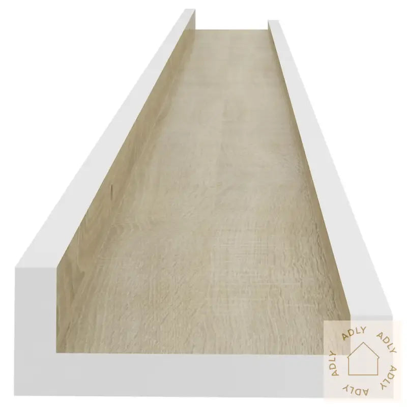 Vegghyller 4 Stk Hvit Og Sonoma Eik 100X9X3 Cm