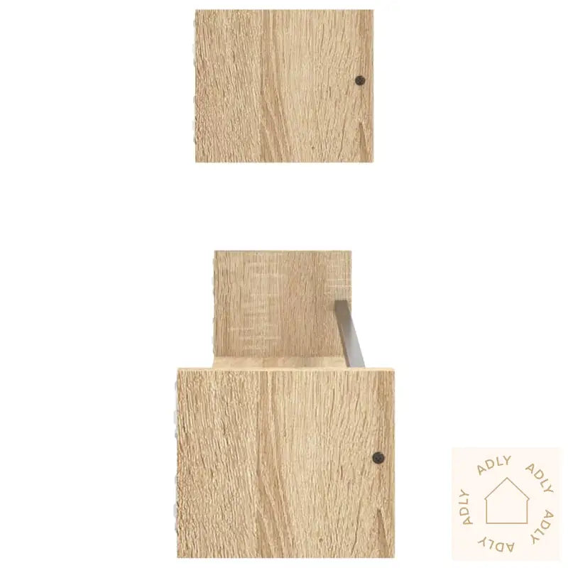 Vegghyller Med Stenger 2 Stk Sonoma Eik 80X16X14 Cm