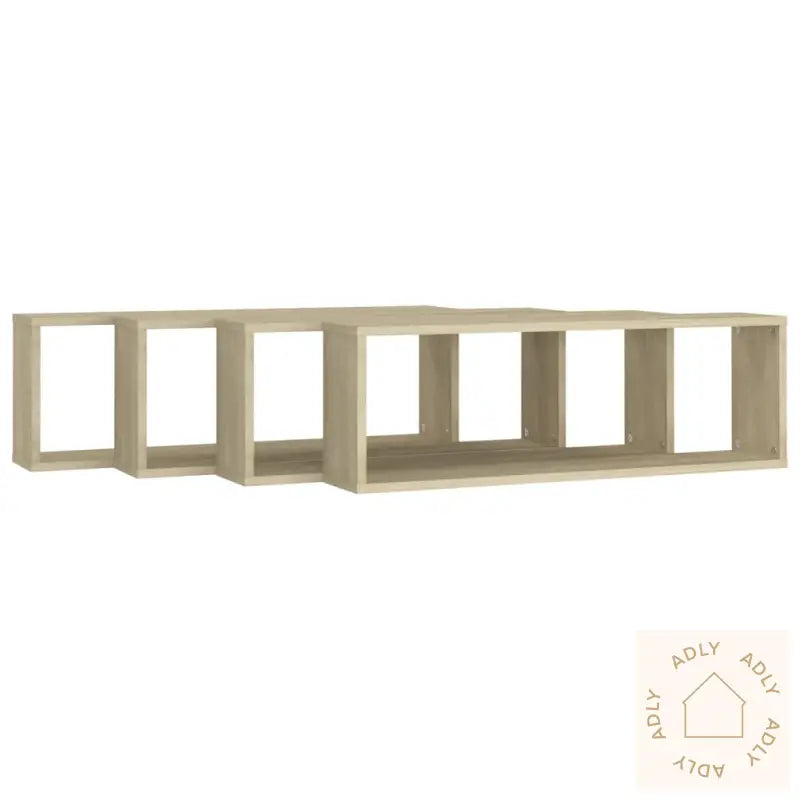 Vegghyller Kube 4 Stk Sonoma Eik 80X15X26,5 Cm Konstruert Tre
