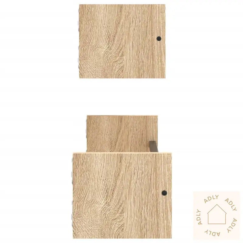 Vegghyller Med Stenger 2 Stk Sonoma Eik 60X16X14 Cm