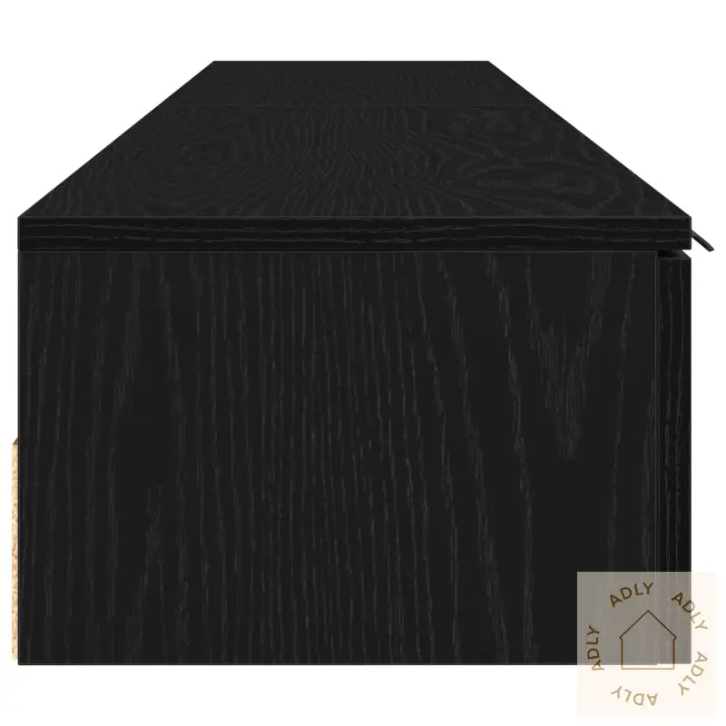 Veggskap 2 Stk Svart Eik 102X30X20 Cm Konstruert Tre