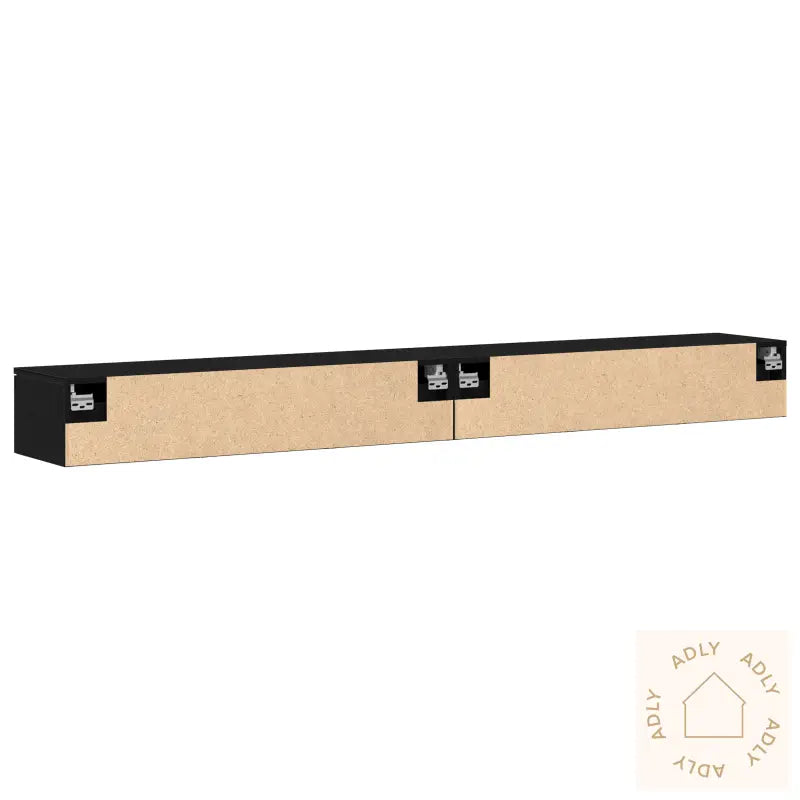 Veggskap 2 Stk Svart Eik 102X30X20 Cm Konstruert Tre