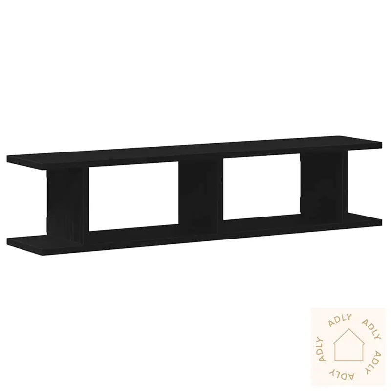 Vegghyller 2 Stk Svart Eik 90X18X20 Cm Konstruert Tre