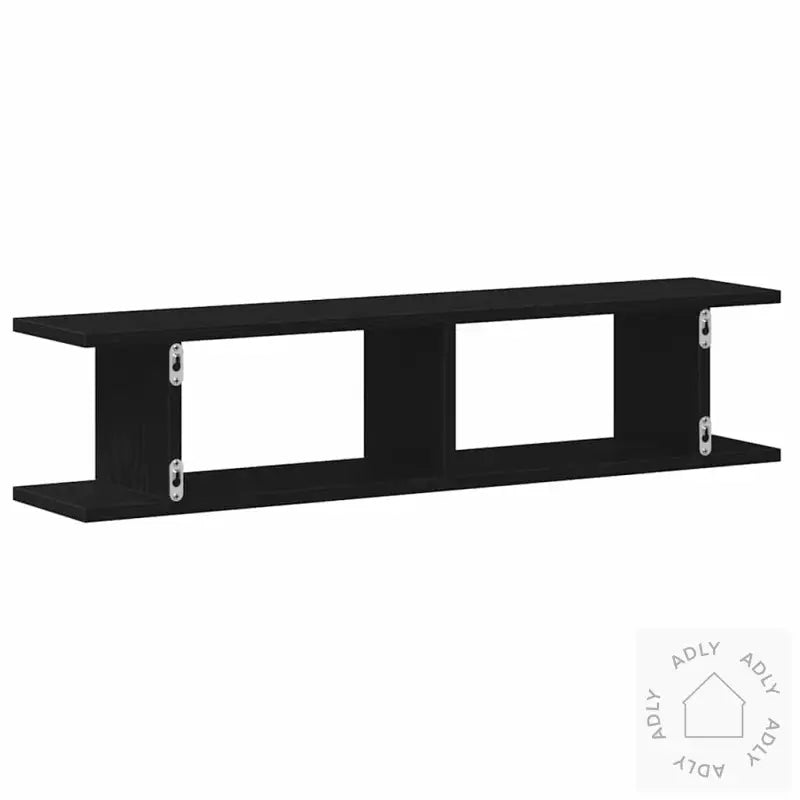 Vegghyller 2 Stk Svart Eik 90X18X20 Cm Konstruert Tre