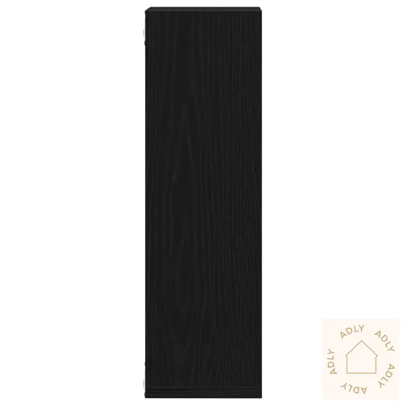 Vegghyller 2 Stk Svart Eik 50X15X85 Cm Laget Av Tre