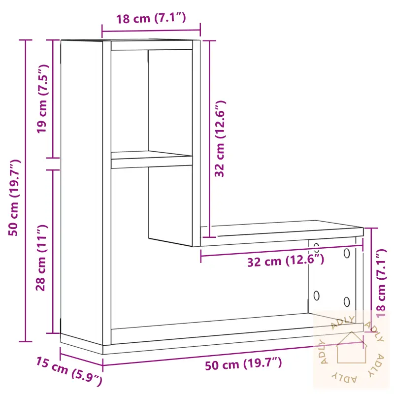 Vegghyller 2 Stk Svart Eik 50X15X85 Cm Laget Av Tre