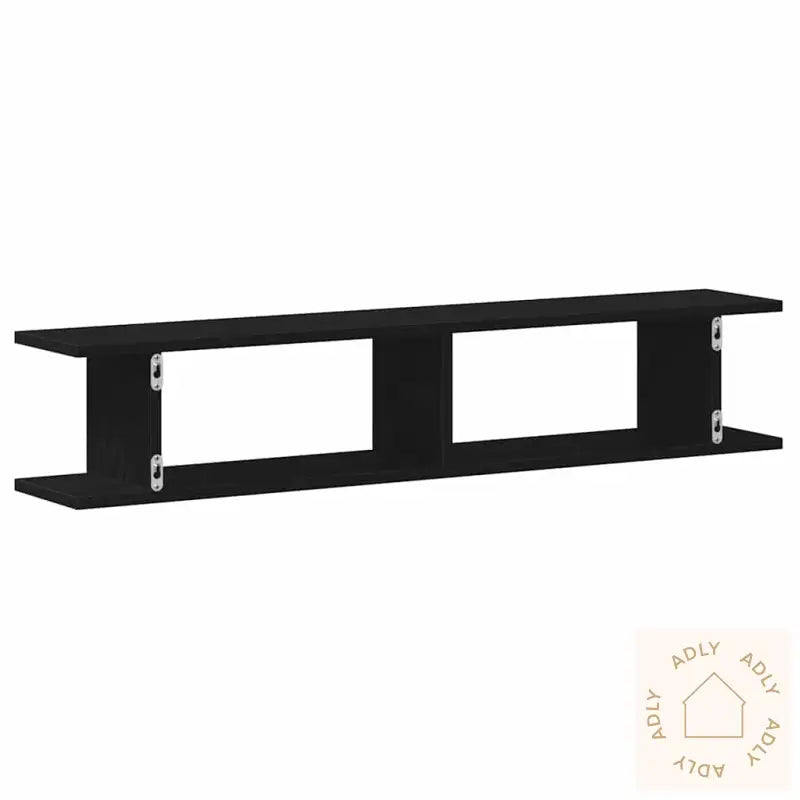Vegghyller 2 Stk Svart Eik 105X18X20 Cm Konstruert Tre