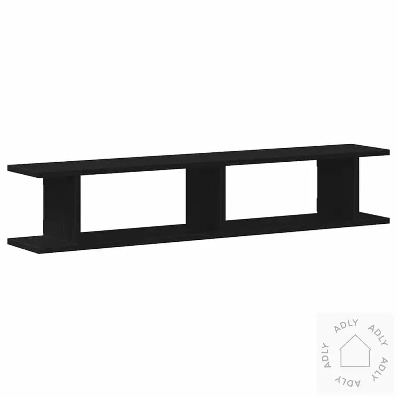 Vegghyller 2 Stk Svart Eik 105X18X20 Cm Konstruert Tre