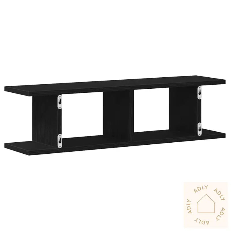 Vegghyller 2 Stk Svart Eik 75X18X20 Cm Konstruert Tre