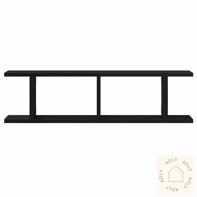 Vegghyller 2 Stk Svart Eik 75X18X20 Cm Konstruert Tre