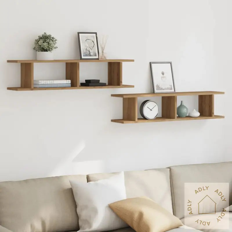 Vegghyller 2 Stk Artisan Eik 90X18X20 Cm Konstruert Tre