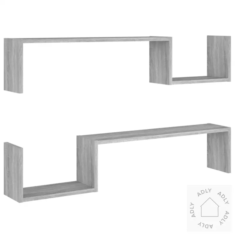 Vegghyller 2 Stk Grå Sonoma 100X15X20 Cm Konstruert Tre