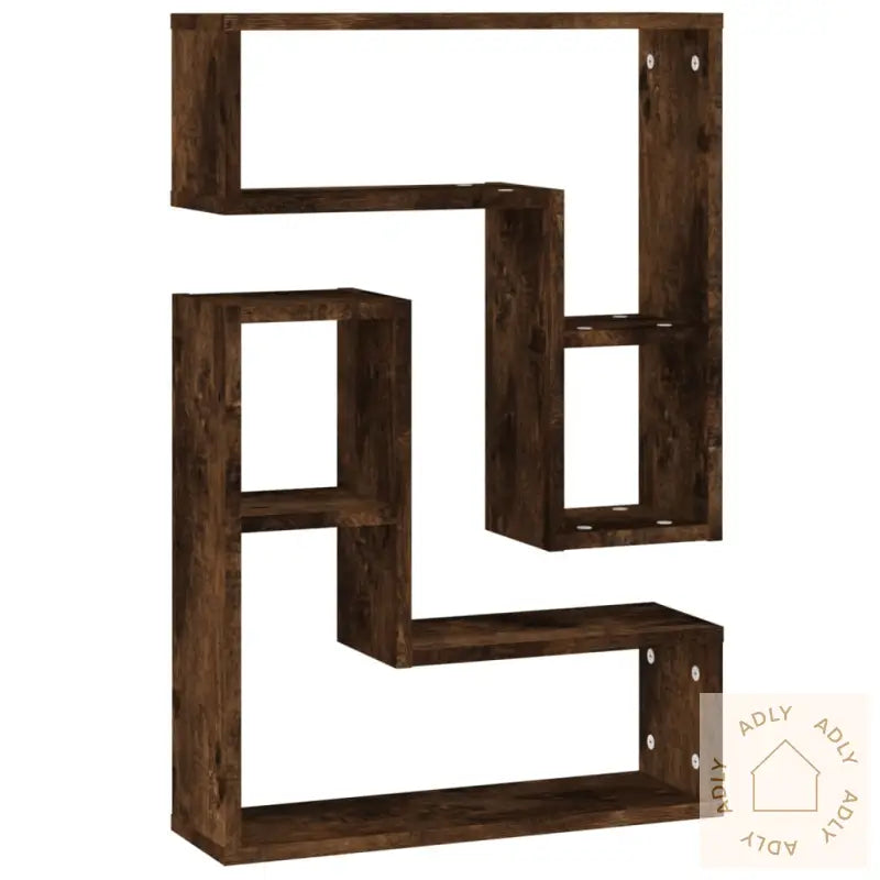 Vegghyller 2 Stk Røkt Eik 50X15X50 Cm Konstruert Tre