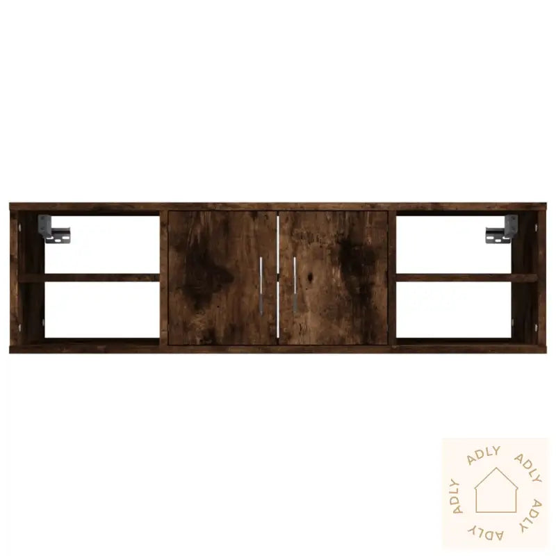 Vegghylle Røkt Eik 102X30X29 Cm Konstruert Tre