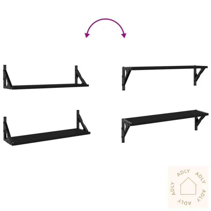 Vegghyller 2 Stk Svart 60X15X15,5 Cm