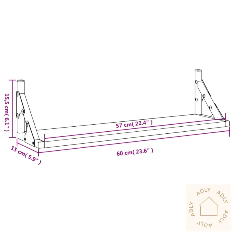 Vegghyller 2 Stk Svart 60X15X15,5 Cm