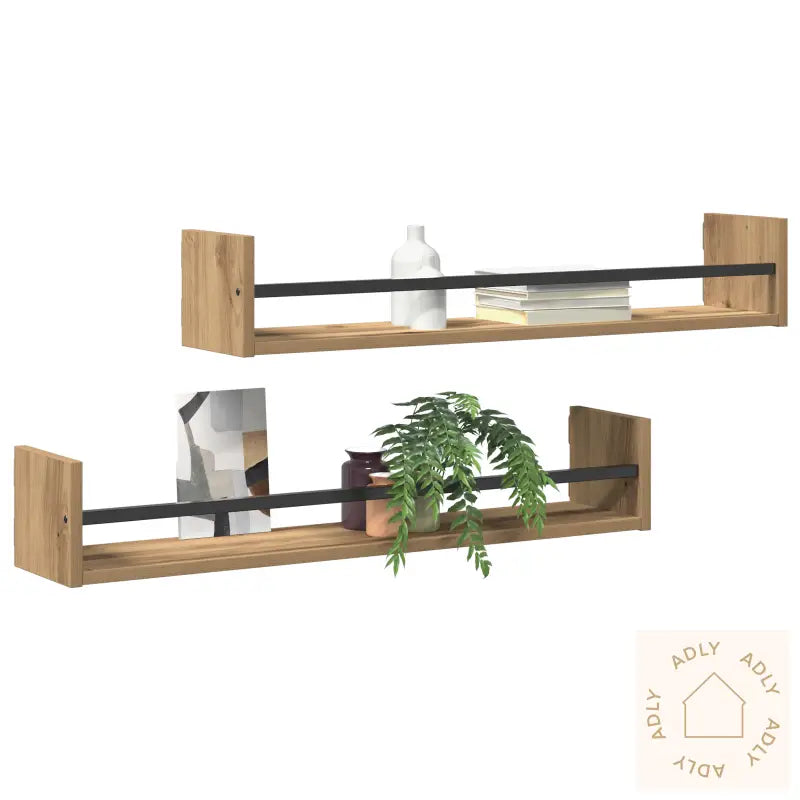 Vegghyller 2 Stk Artisan Eik 80X16X14 Cm Ingeniørtre
