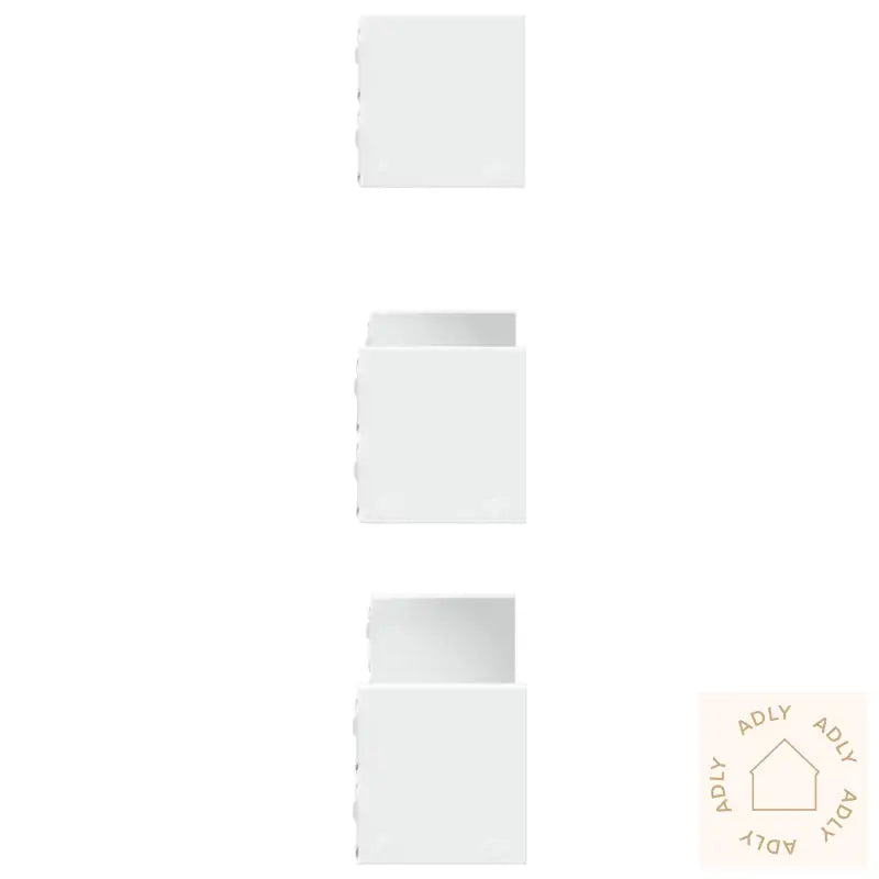 Vegghylle 3 Stk Hvit Konstruert Tre