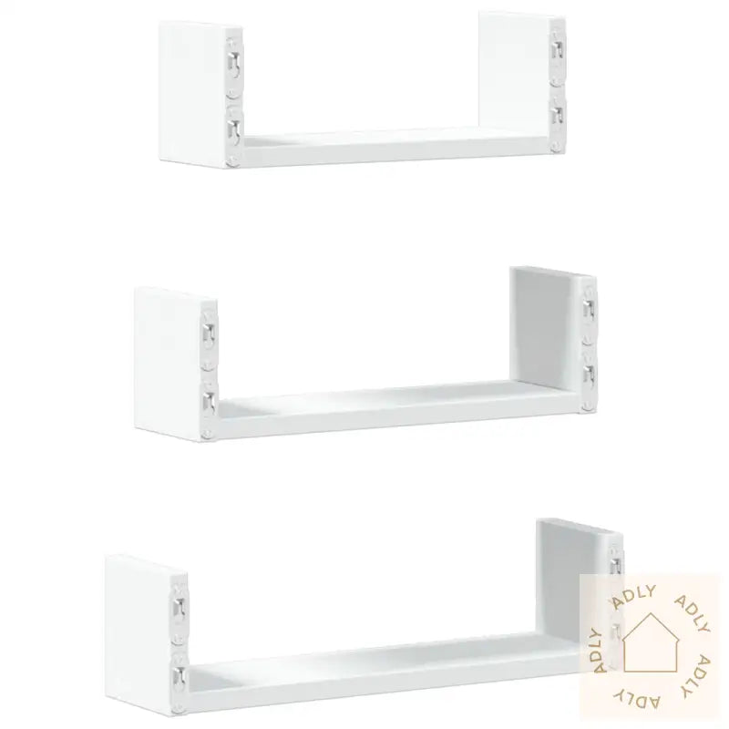 Vegghylle 3 Stk Hvit Konstruert Tre