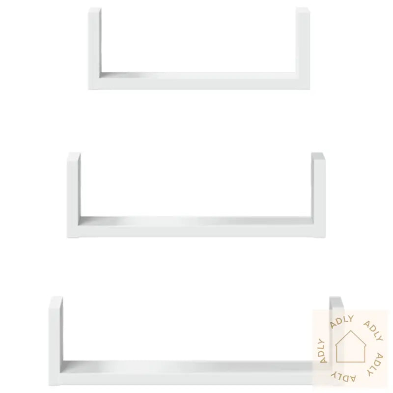 Vegghylle 3 Stk Hvit Konstruert Tre