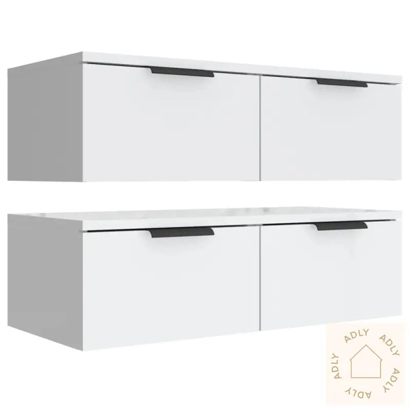 Veggskap 2 Stk Hvit 68X30X20 Cm Konstruert Tre