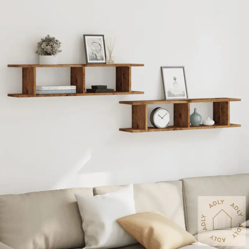 Vegghyller 2 Stk Gammelt Tre 90X18X20 Cm Konstruert Tre