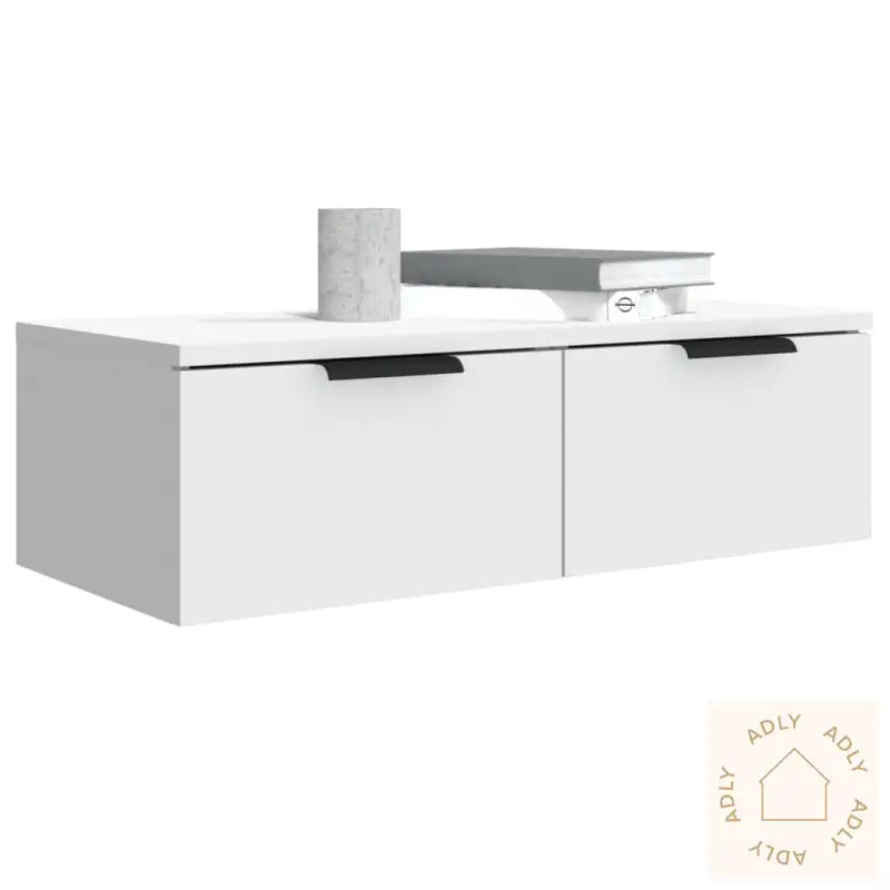 Veggskap 2 Stk Hvit 68X30X20 Cm Konstruert Tre