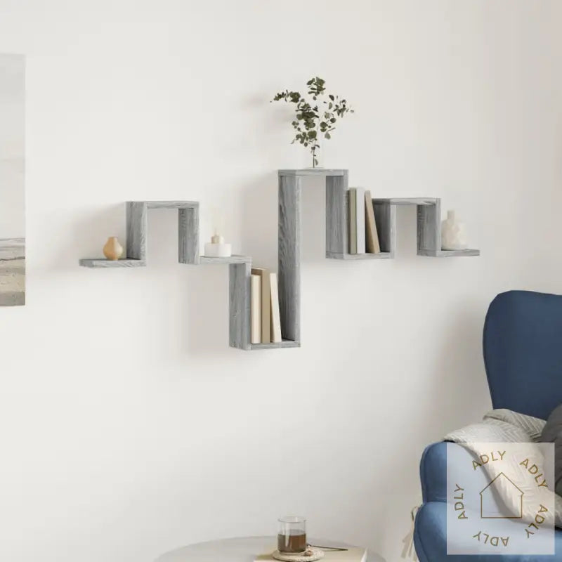 Vegghylle Grå Sonoma 104,5X10X43 Cm Konstruert Tre