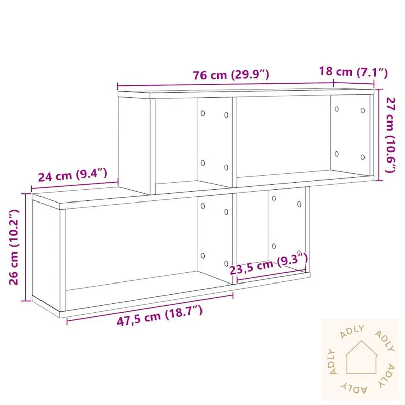 Vegghylle Gammelt Tre 100X18X53 Cm Konstruert Tre