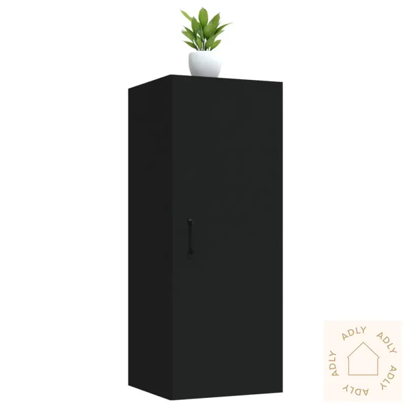 Veggskap Svart 34,5X34X90 Cm Konstruert Tre