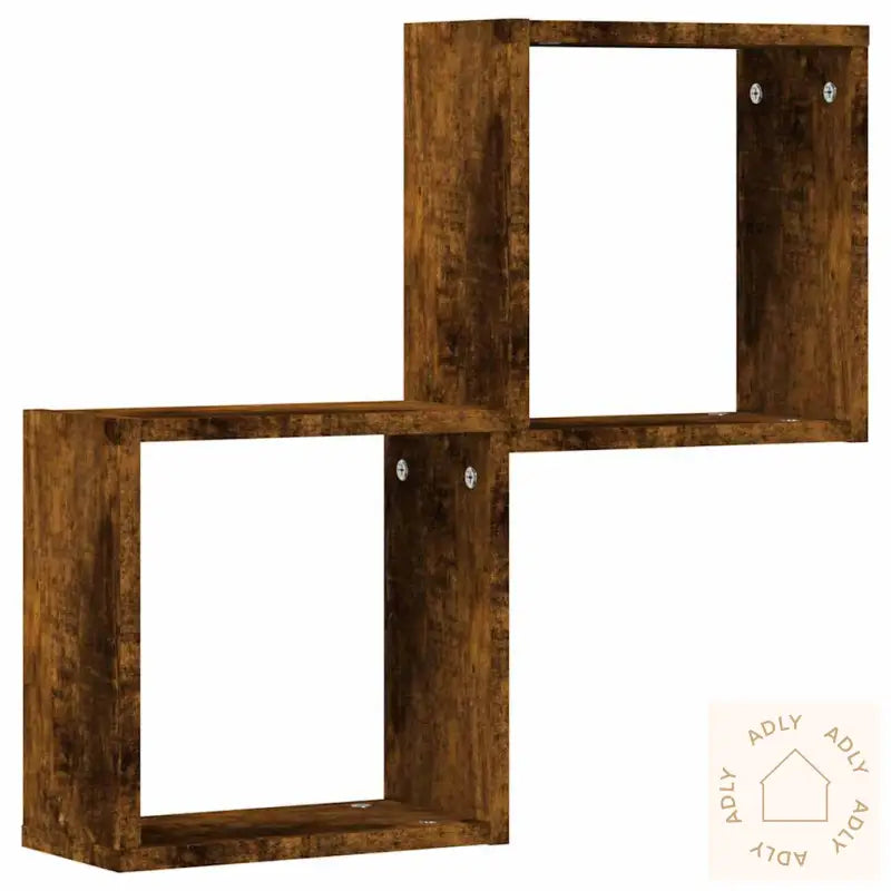 Vegghyller Kubeformet 2 Stk Røkt Eik 30X15X30 Cm