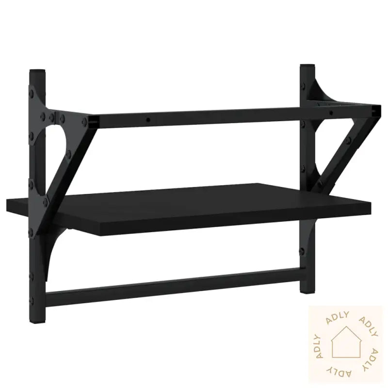 Vegghyller Med Stenger 2 Stk Svart 40X25X30 Cm