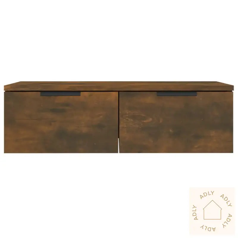 Veggskap 2 Stk Røkt Eik 68X30X20 Cm Konstruert Tre