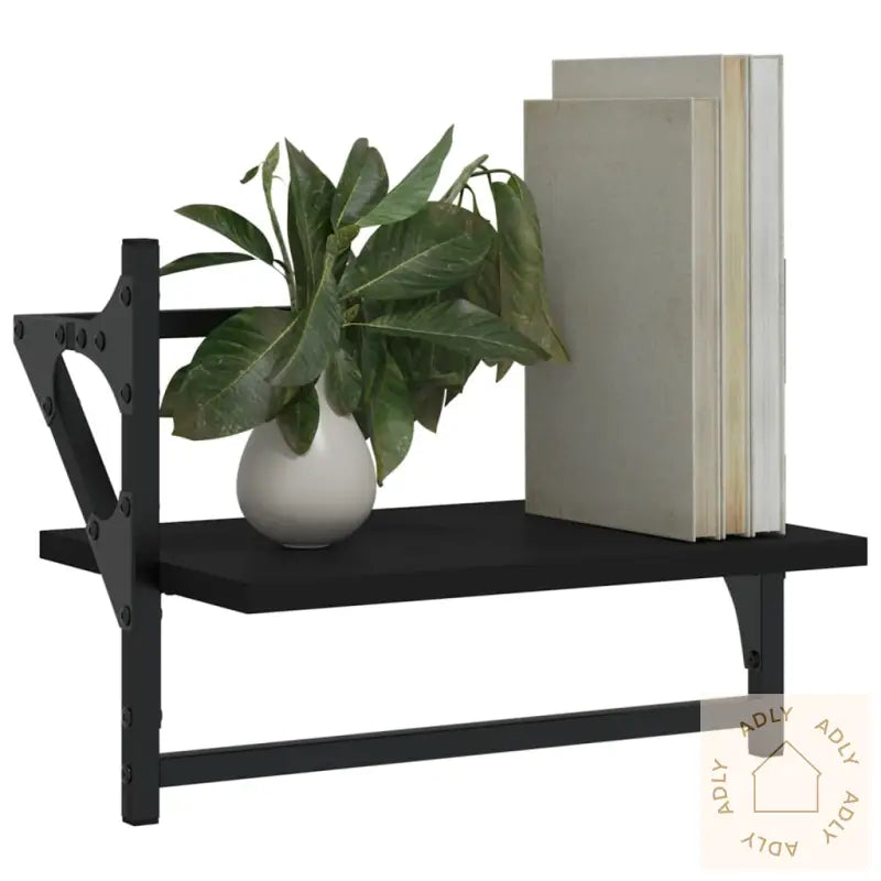 Vegghyller Med Stenger 2 Stk Svart 40X25X30 Cm