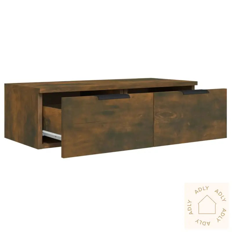 Veggskap 2 Stk Røkt Eik 68X30X20 Cm Konstruert Tre