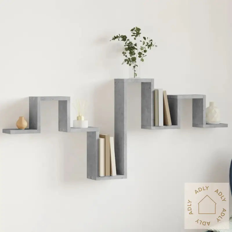 Vegghylle Betonggrå 104,5X10X43 Cm Konstruert Tre
