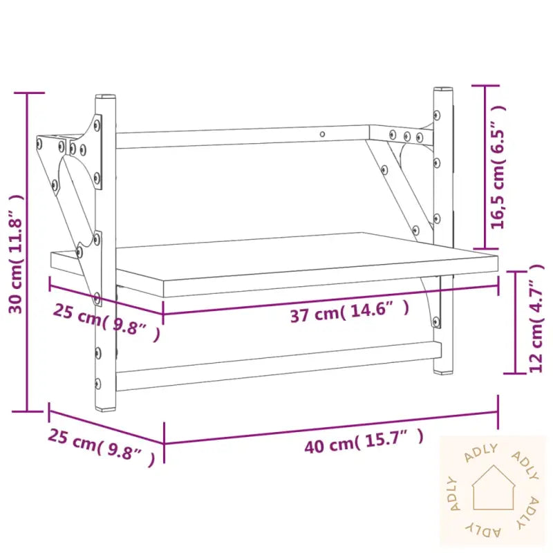 Vegghyller Med Stenger 2 Stk Svart 40X25X30 Cm