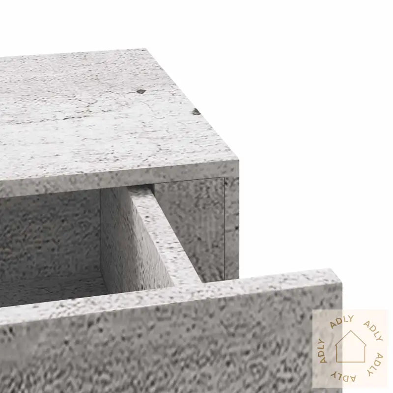 Veggmonterte Skuffehyller 2 Stk Betonggrå 40X23,5X10 Cm Mdf