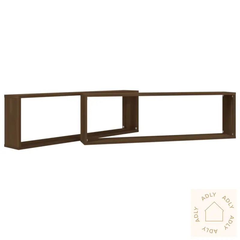 Vegghyller Kube 2 Stk Brun Eik 100X15X30 Cm Konstruert Tre