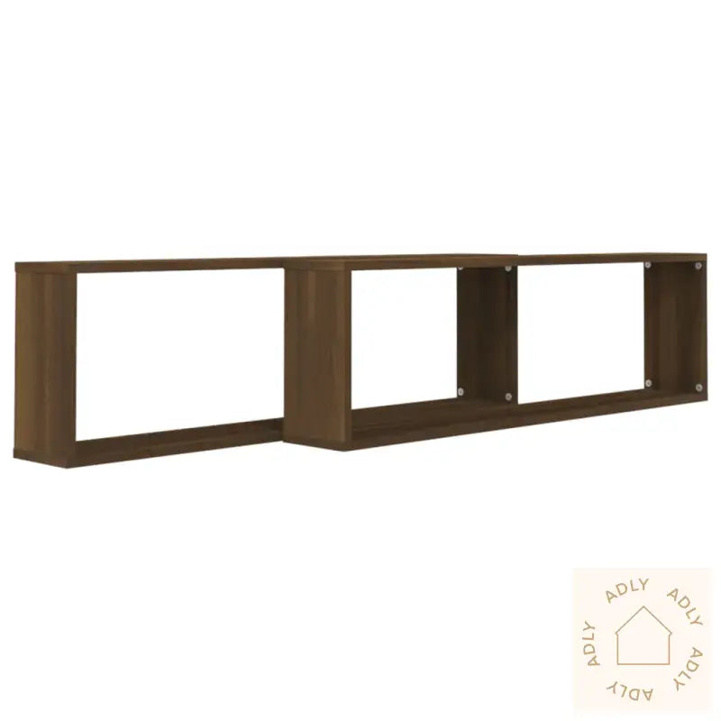 Vegghyller Kube 2 Stk Brun Eik 100X15X30 Cm Konstruert Tre