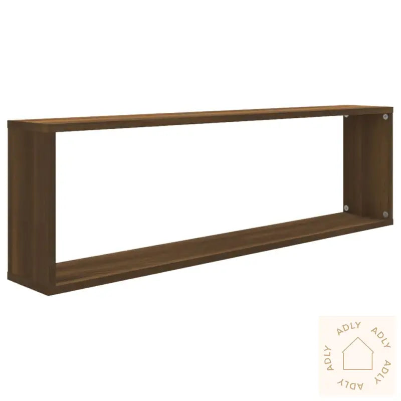 Vegghyller Kube 2 Stk Brun Eik 100X15X30 Cm Konstruert Tre