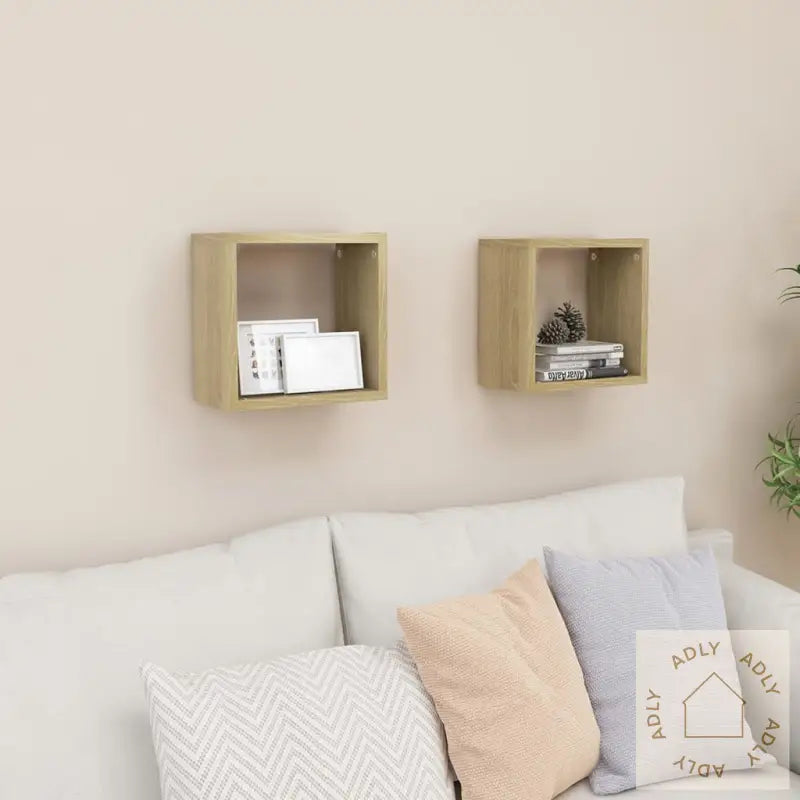 Vegghyller Kubeformet 2 Stk Sonoma Eik 26X15X26 Cm