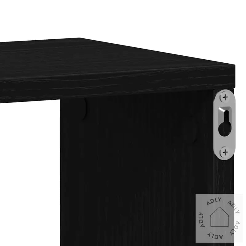 Vegghyller Kube 2 Stk Svart Eik 100X15X30 Cm Konstruert Tre