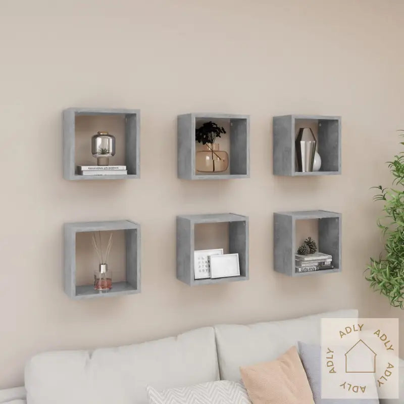 Vegghyller Kubeformet 6 Stk Betonggrå 26X15X26 Cm